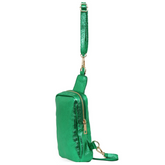 Firenze Metallic Green Leather Sling Bag